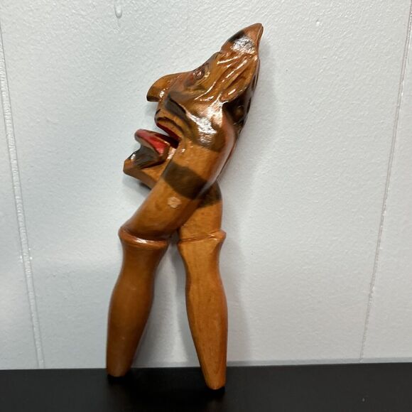 Vintage Hand Carved and Hand Painted Russian Wooden Nutcracker Devil Face - Picture 2 of 9